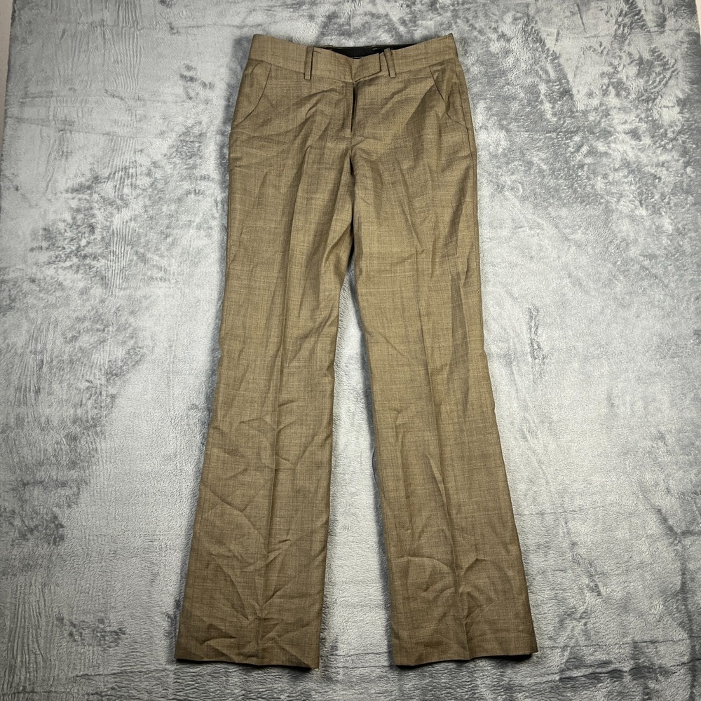 Anne Klein Dress Pants Womens 0 Brown Wool Bootcut Leg Office Formal Business